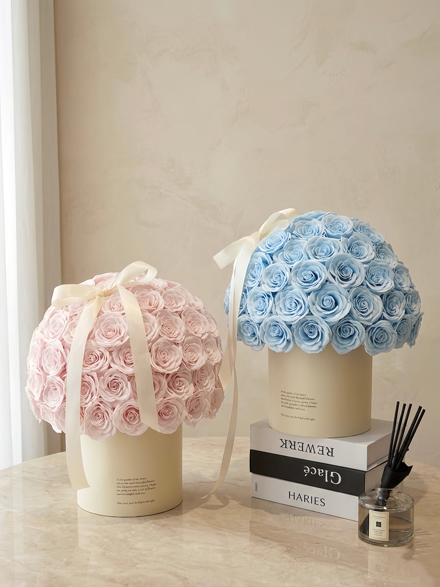 Blush Romance | Light Pink Soap Flower Hug Bucket