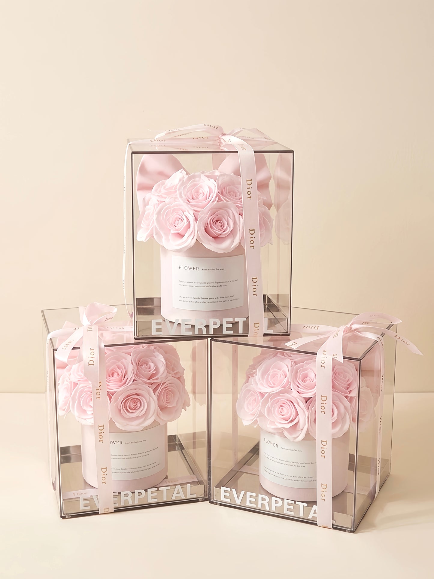 Soft Pink Soap Flower Pink Bucket