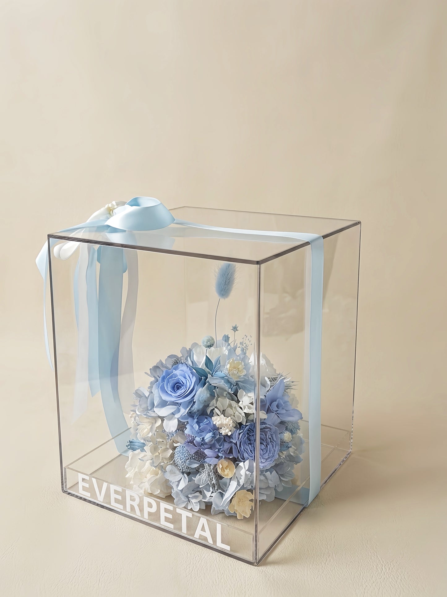 Blue Blossom Cake | Real Preserved Flower Acrylic Box