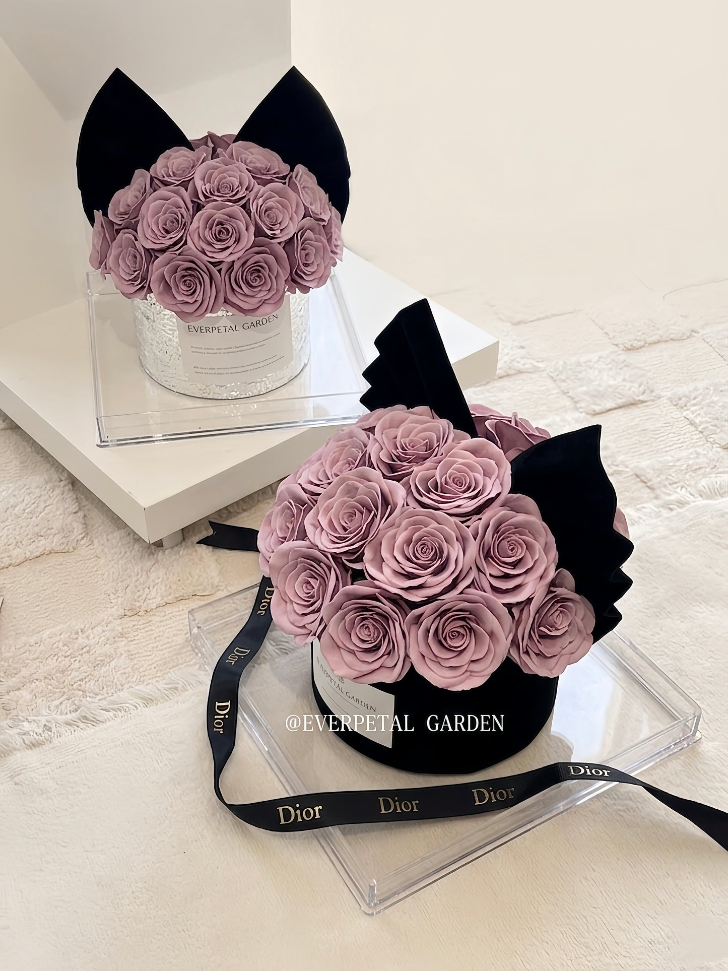 Velvet Gentleness | Grand Morandi Pink Soap Flower Bucket