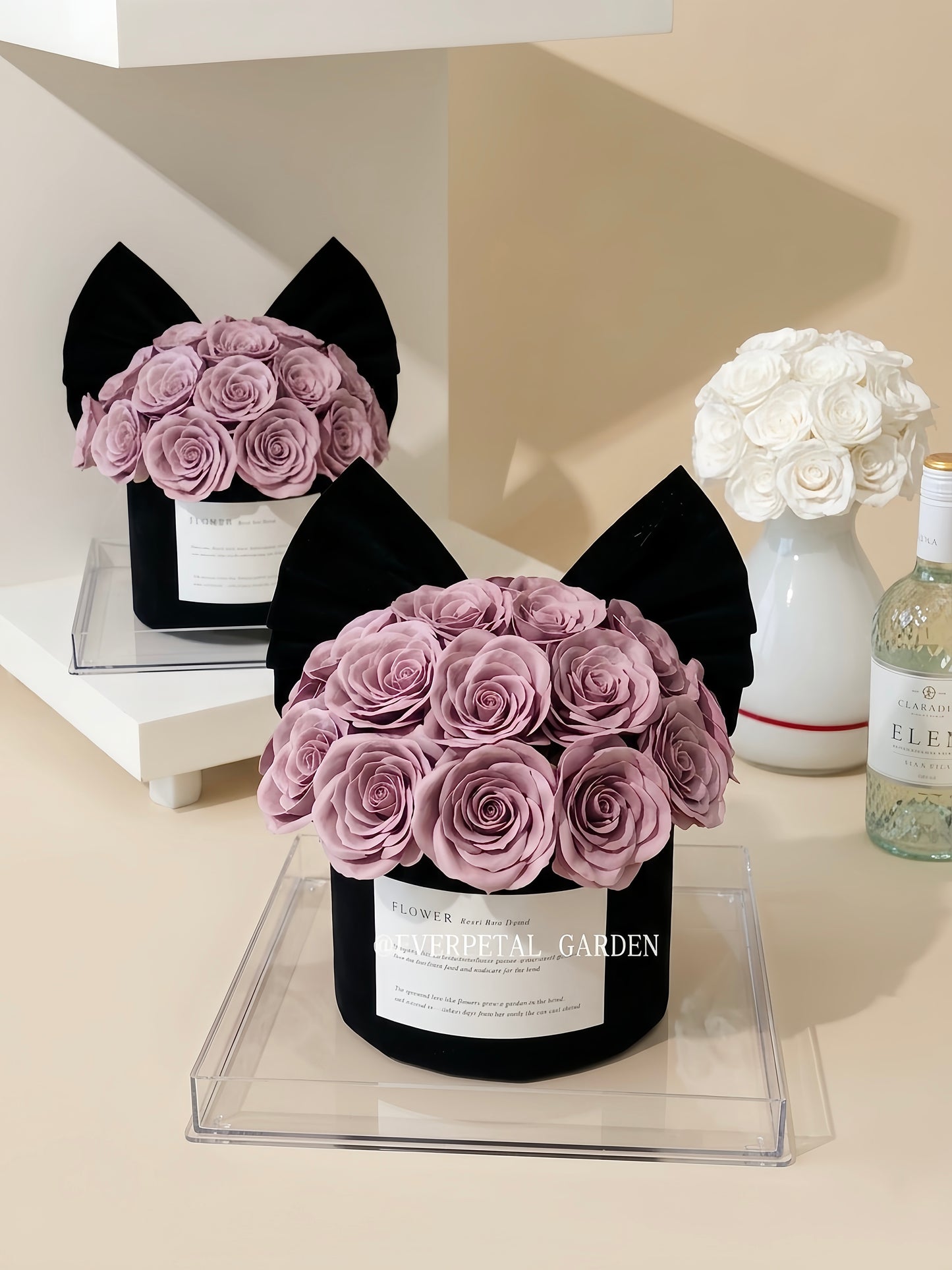Velvet Gentleness | Grand Morandi Pink Soap Flower Bucket