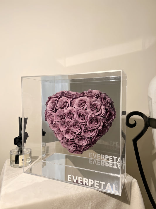 Morandi Pink Heart Soap Flower Art Box