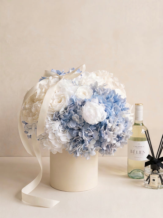 Blue Symphony | Luxury Preserved Peony & Hydrangea Grand Bucket