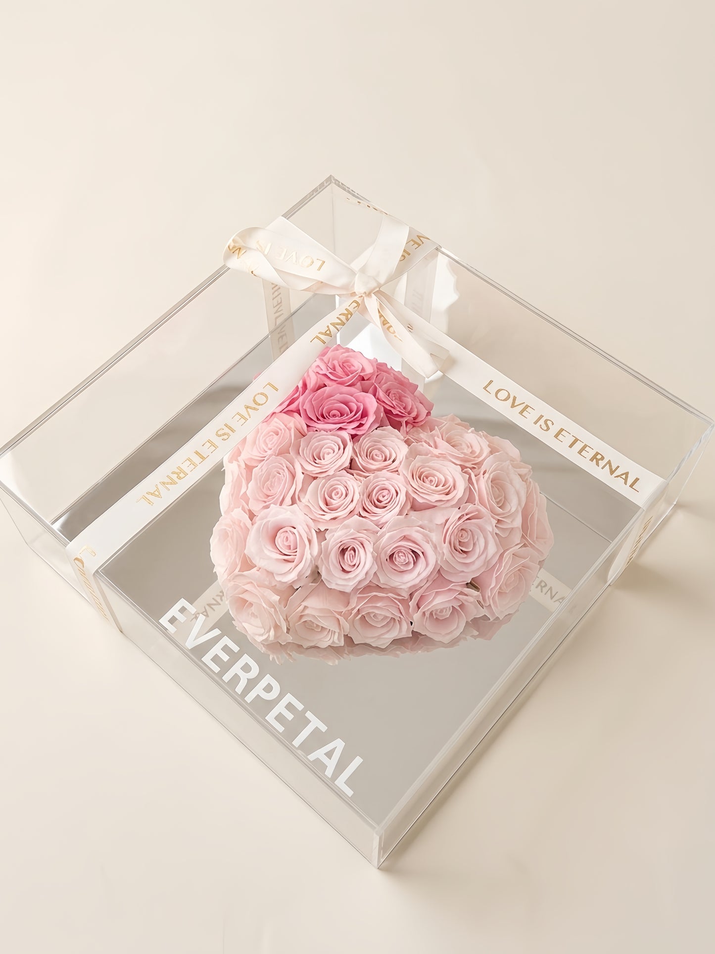 Pink Gradient | Ombre Heart Soap Flower Acrylic Box