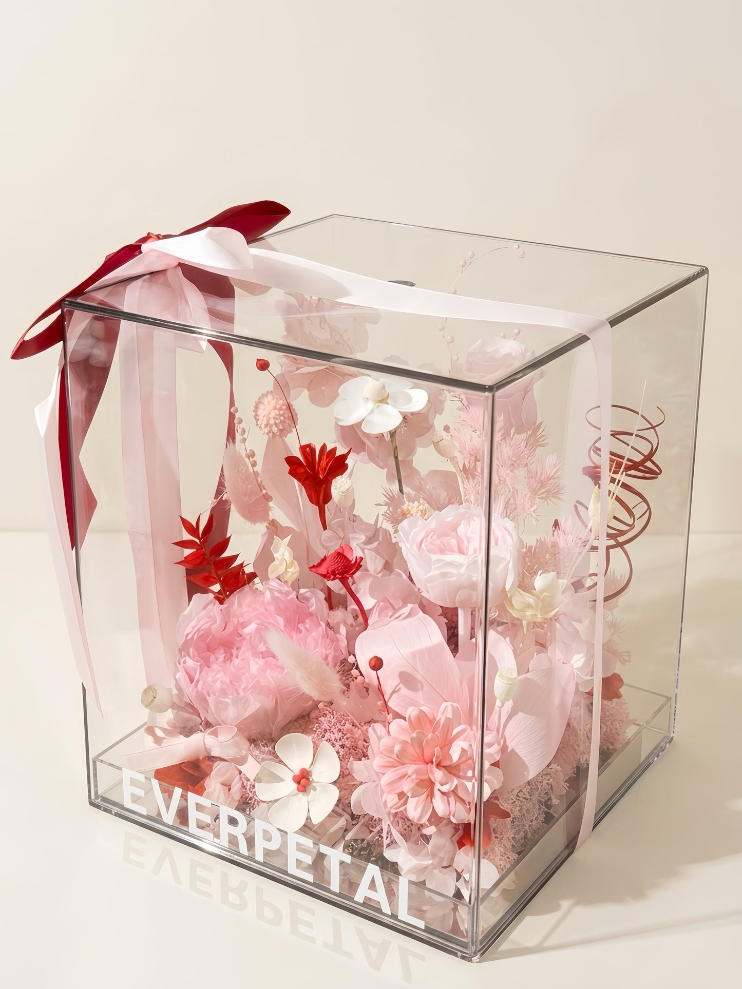 Pink Peony Dream | Real Preserved Flower Acrylic Box