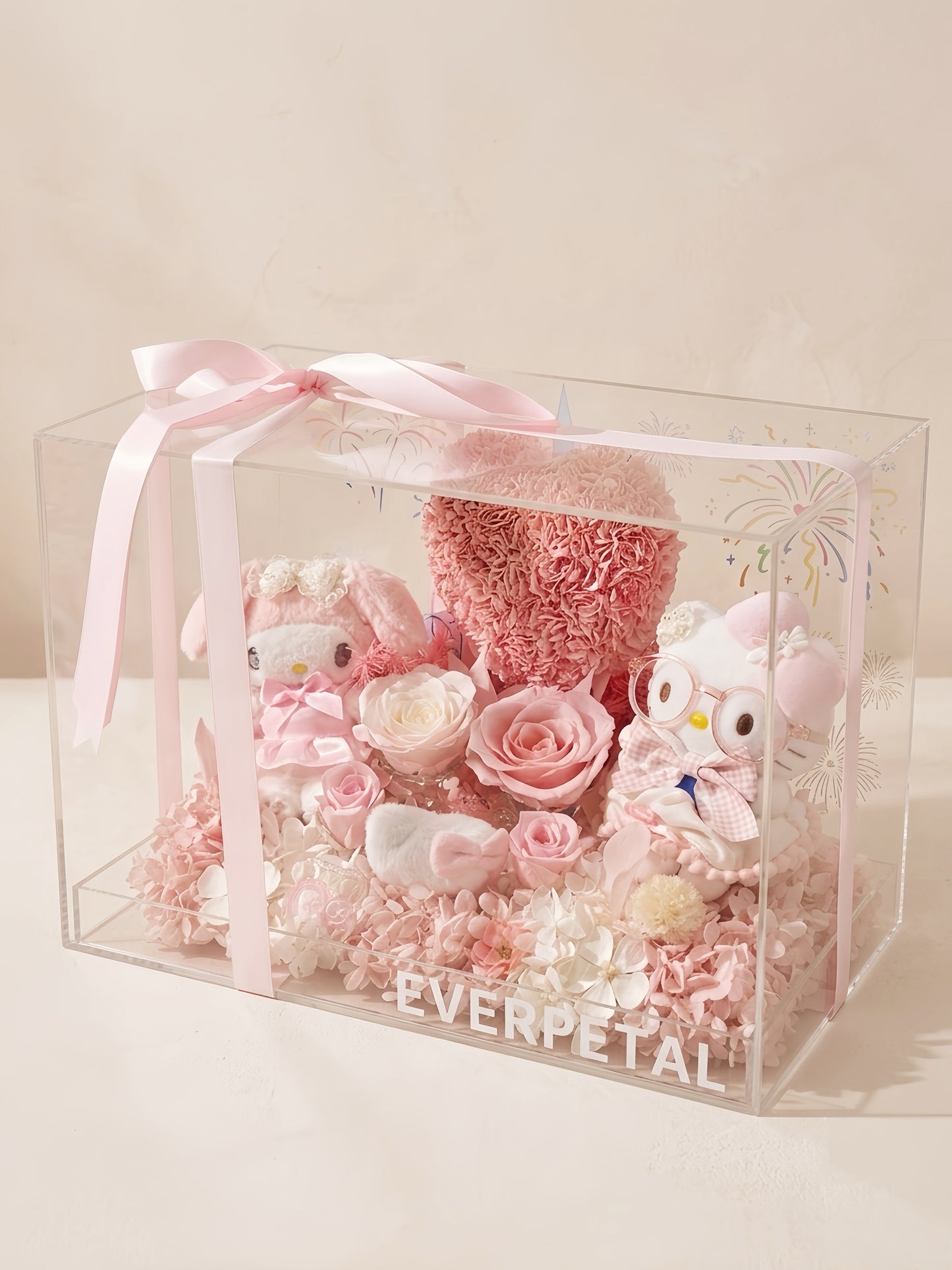 Cozy Kitten | Real Preserved Flower Box with Cat Plushies
