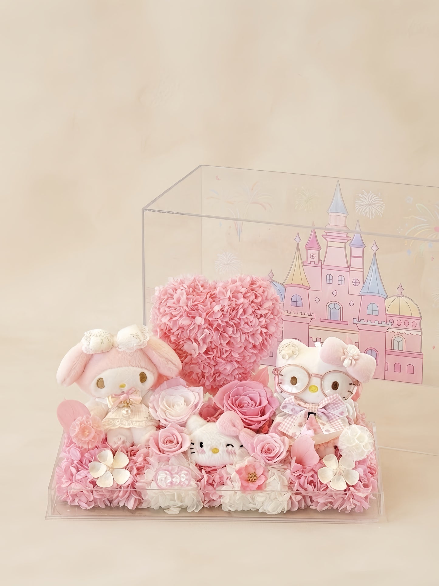 Cozy Kitten | Real Preserved Flower Box with Cat Plushies