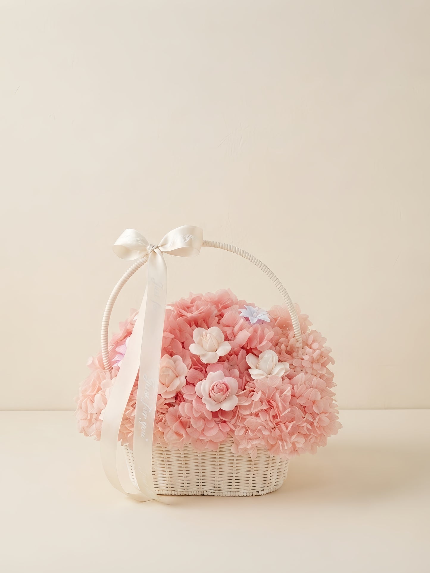 Pink Carry · Preserved Flower Handled Basket